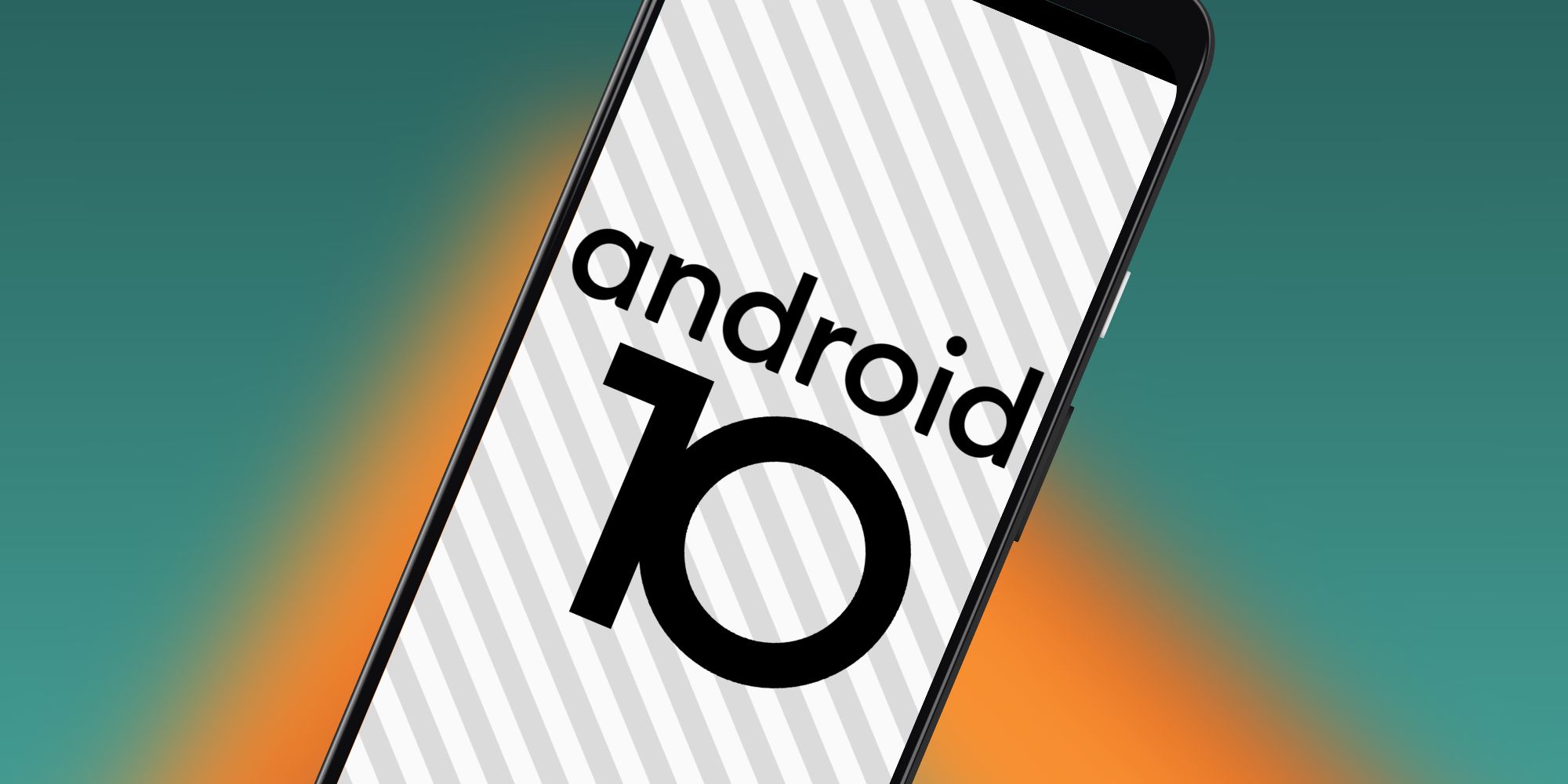 Android 10 logo on a phone