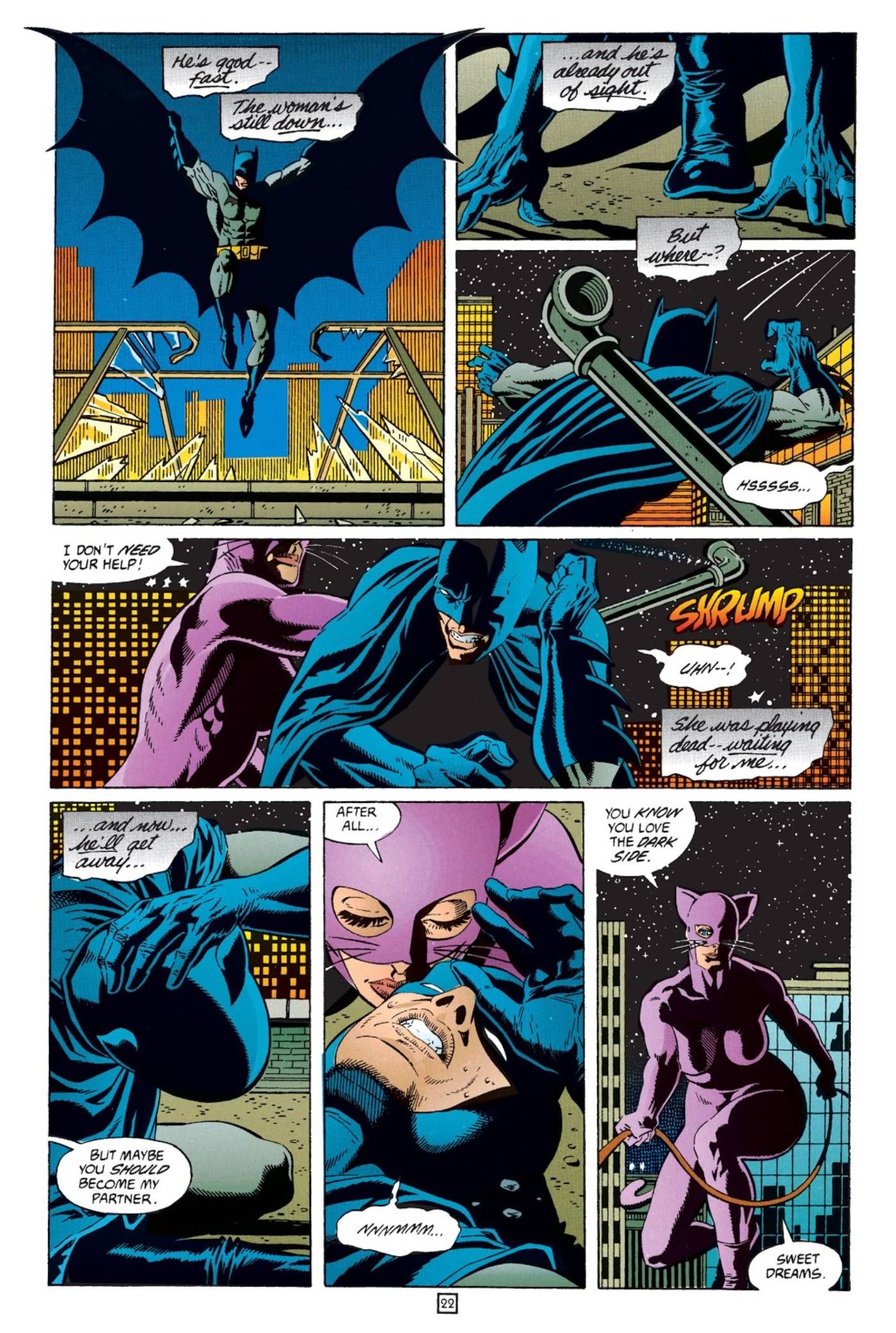 Batman and Catwoman fight