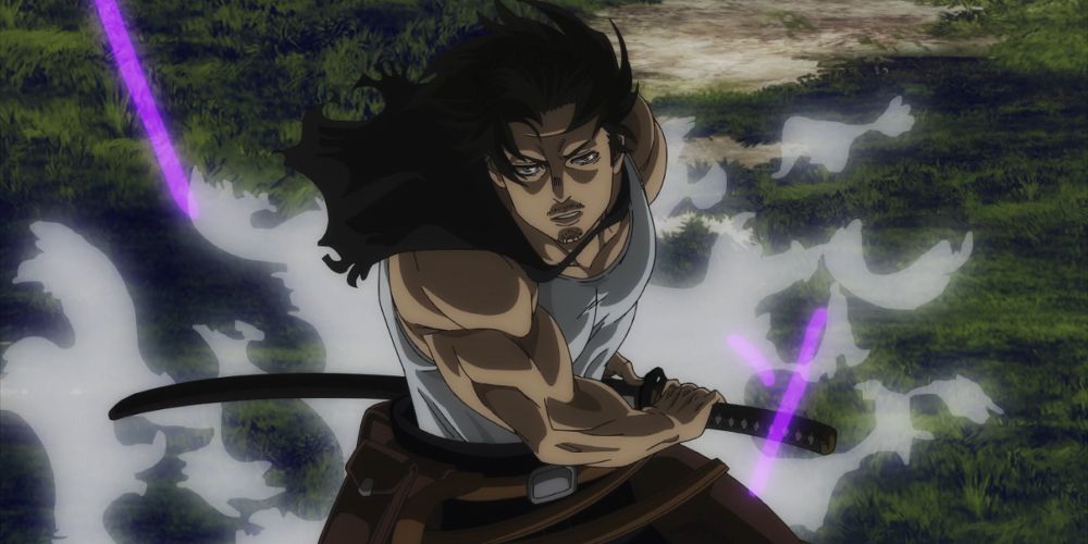 Yami pulls a sword for battle in Black Clover