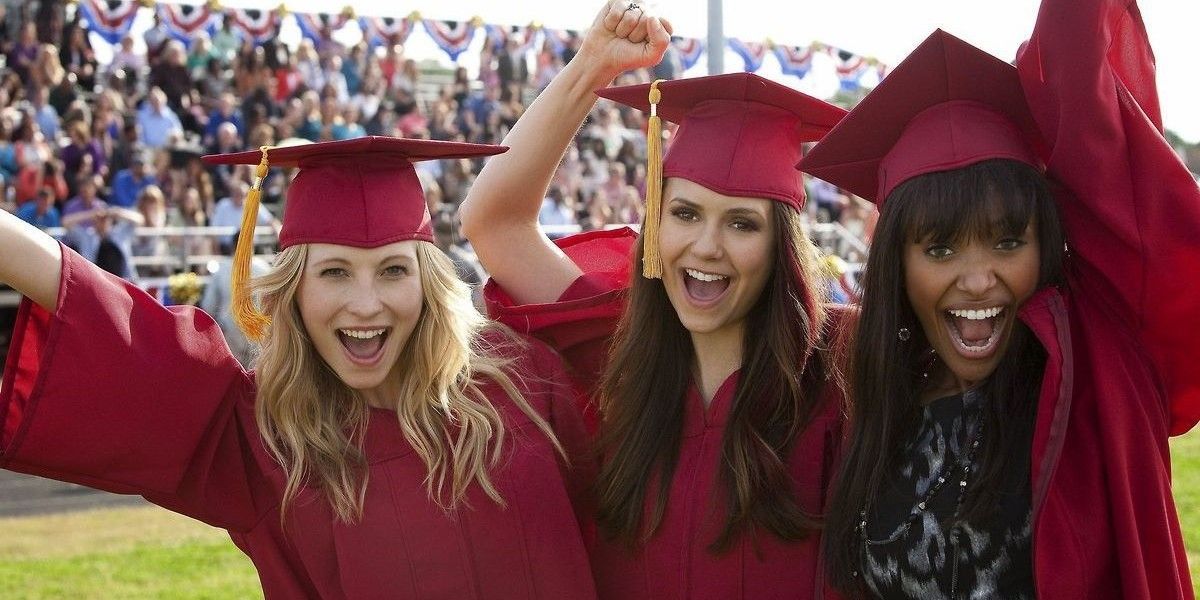 Caroline, Elena, and Bonnie in The Vampire Diaries