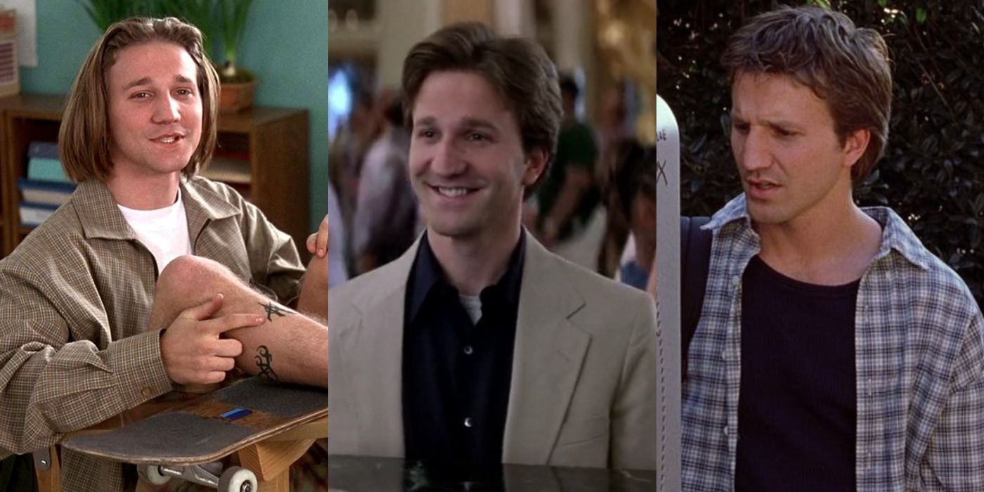 Collage of Breckin Meyer in Road Trip, Rat Race, and Clueless.