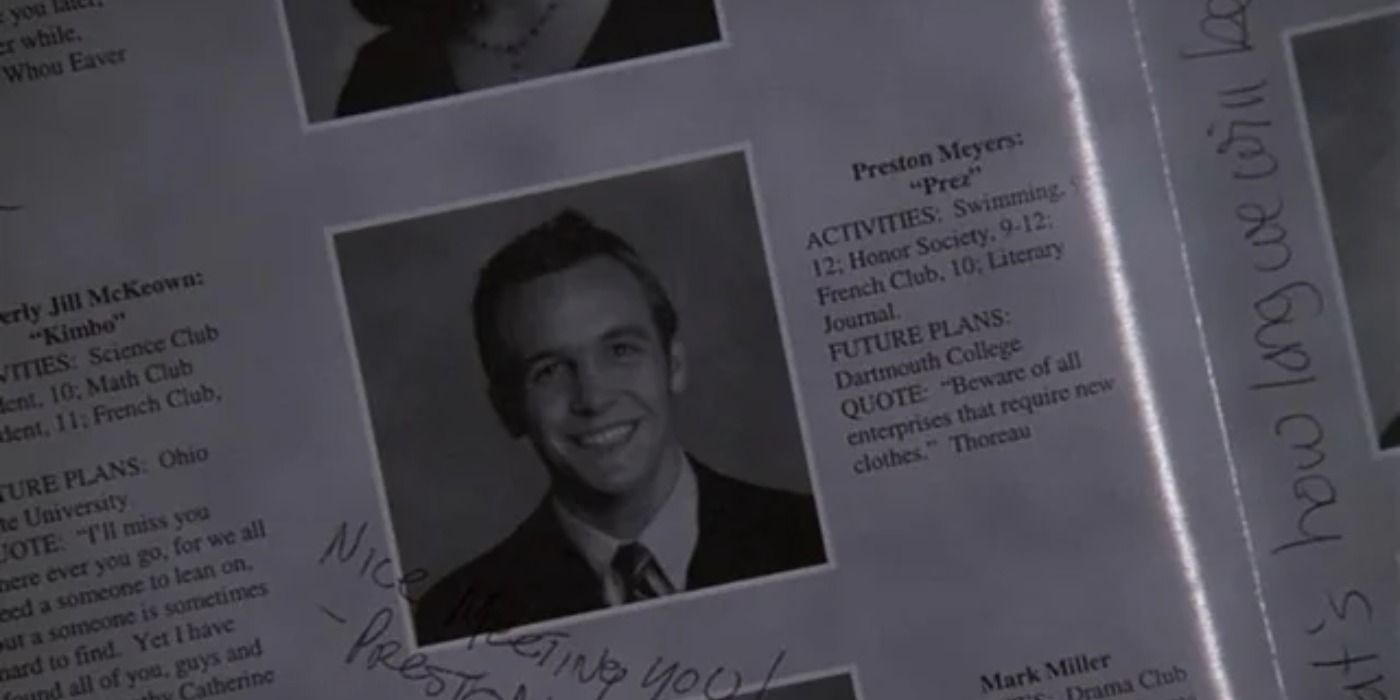 Preston Meyers' yearbook photo in Cant Hardly Wait.