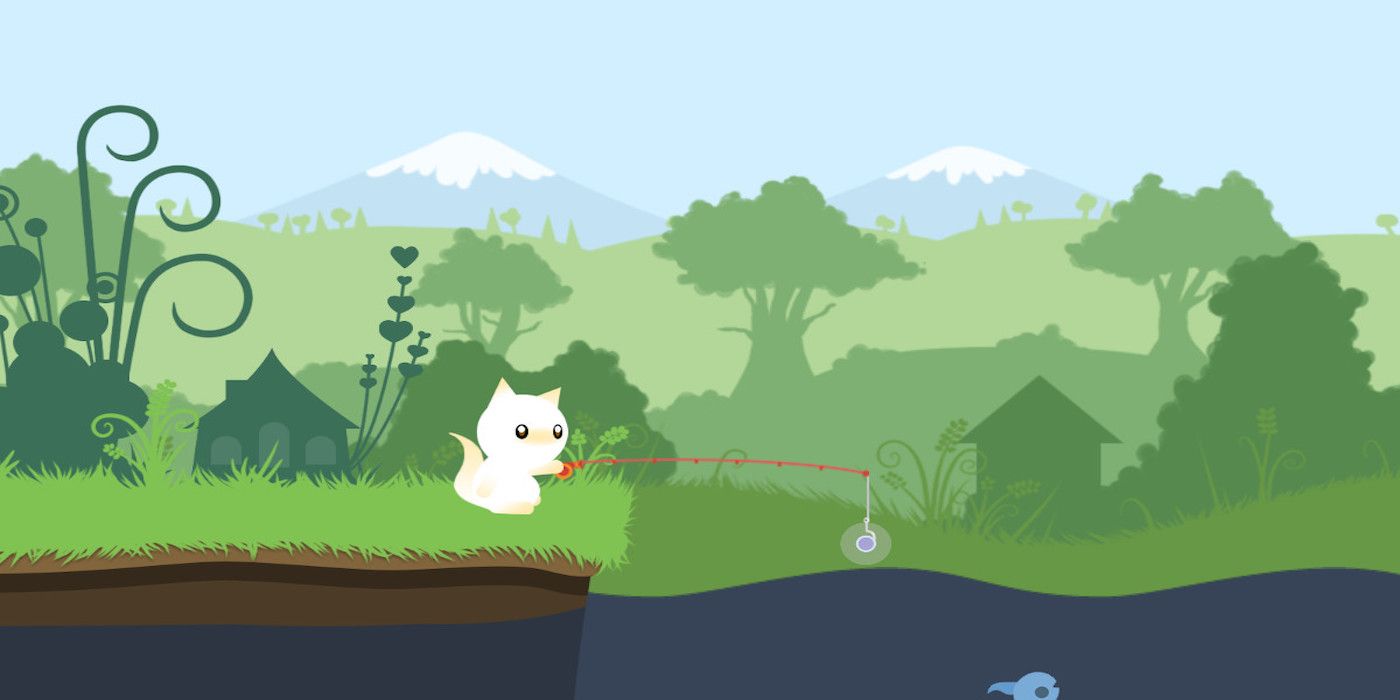 A screenshot from the game Cat Goes Fishing