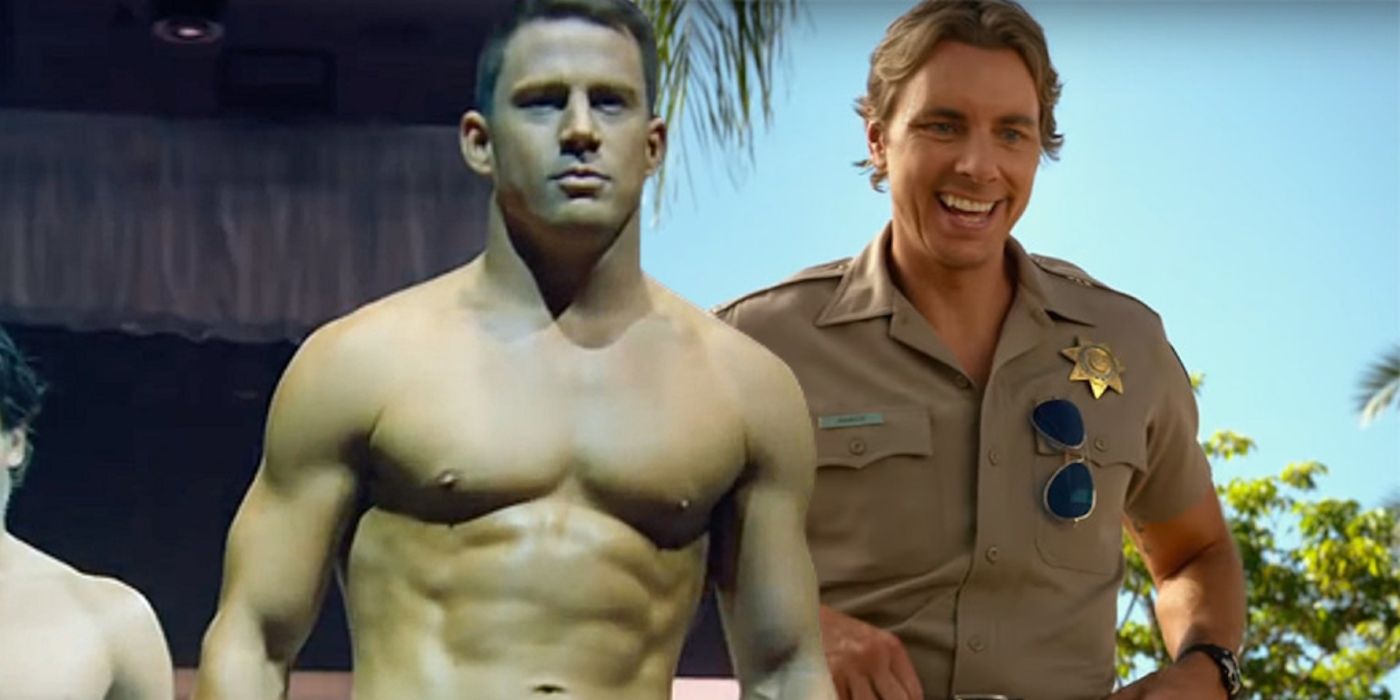 channing tatum in magic mike and dax shepard in chips