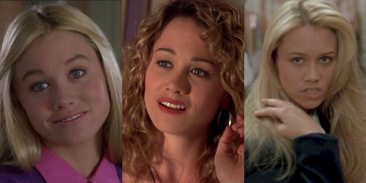 Collage of Christine Taylor in The Craft, The Brady Bunch, and The Wedding SInger.
