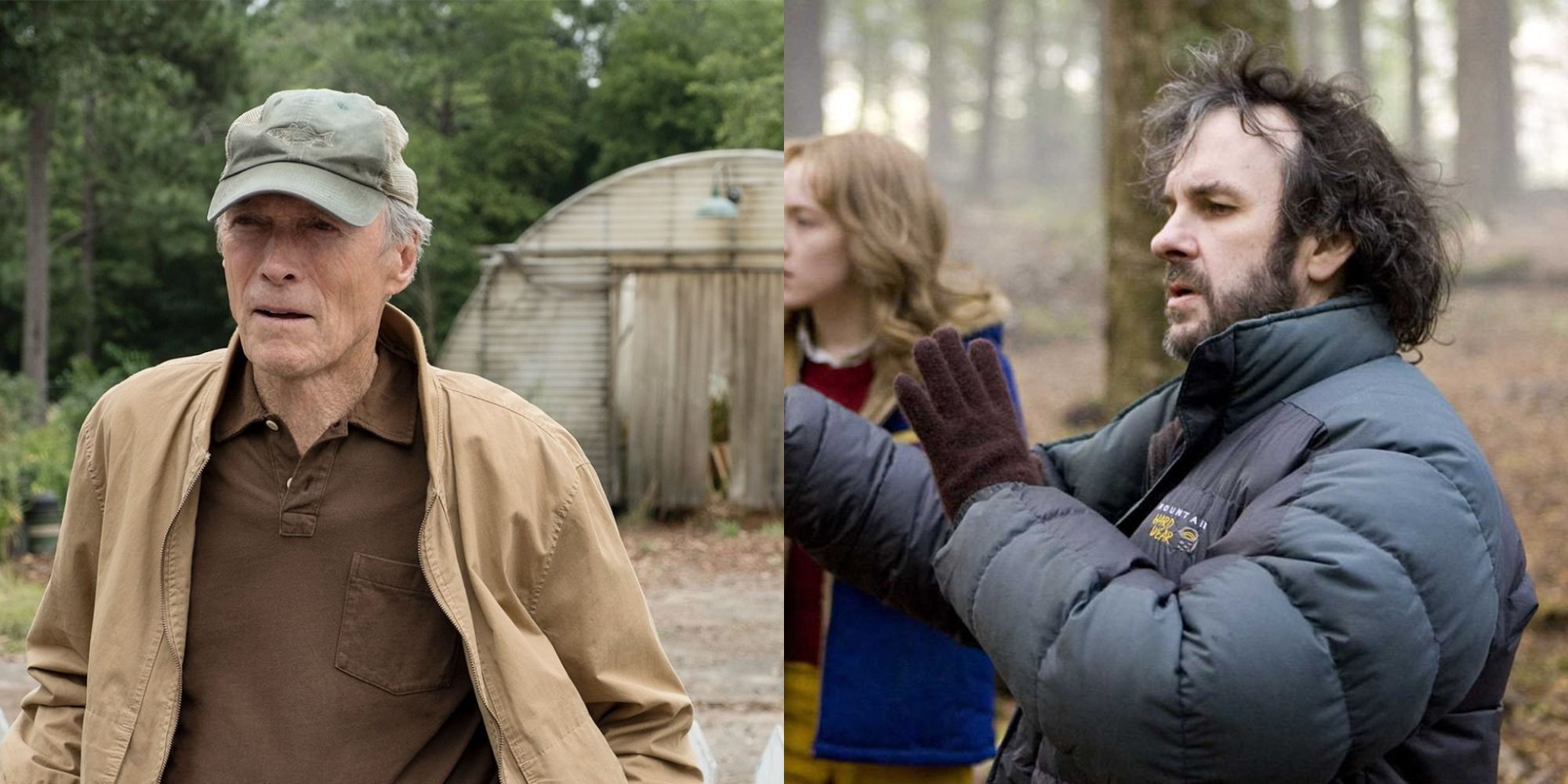 Split image of Clint Eastwood and Peter Jackson