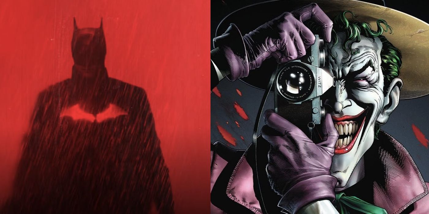 Photo featuring The Batman's teaser poster side by side with art from The Killing Joke.