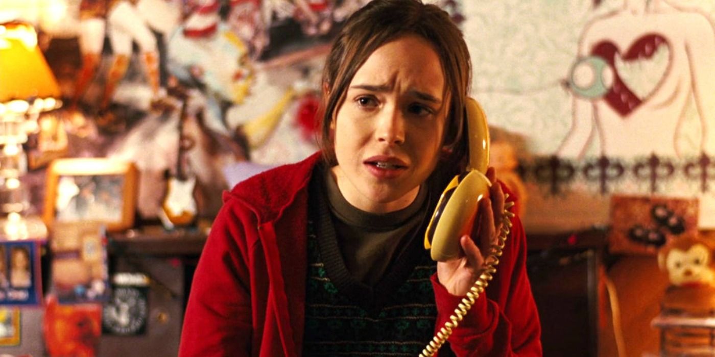 Elliot Page uses a burger phone in Juno.