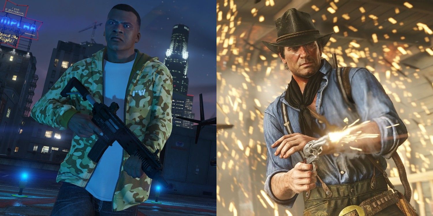 RDR2's detailed and exciting gunfights overshadow GTA 5's more pedestrian gunplay.