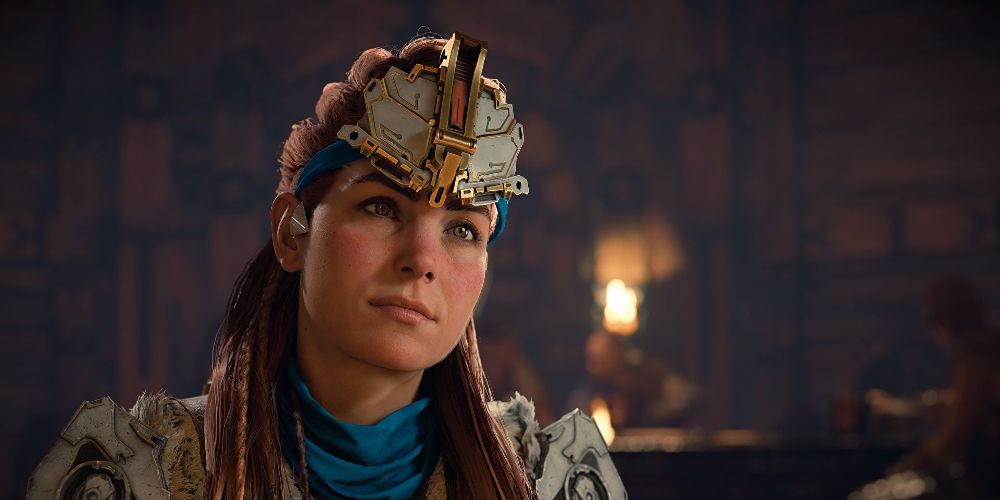 Aloy wears a gold crown in Horizon Forbidden West