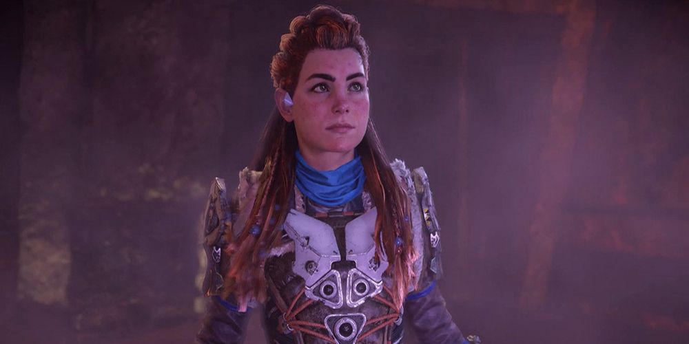 Aloy stands in a chamber in Horizon Forbidden West