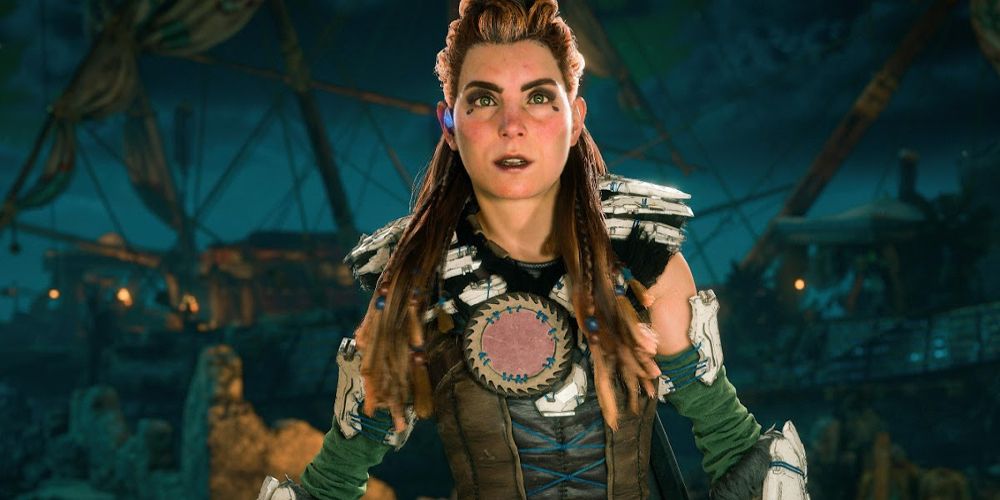 Aloy wears green armor in Horizon Forbidden West