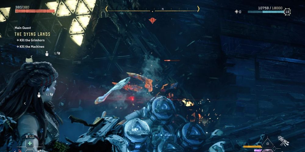 Aloy fights Grimhorn boss in Horizon Forbidden West