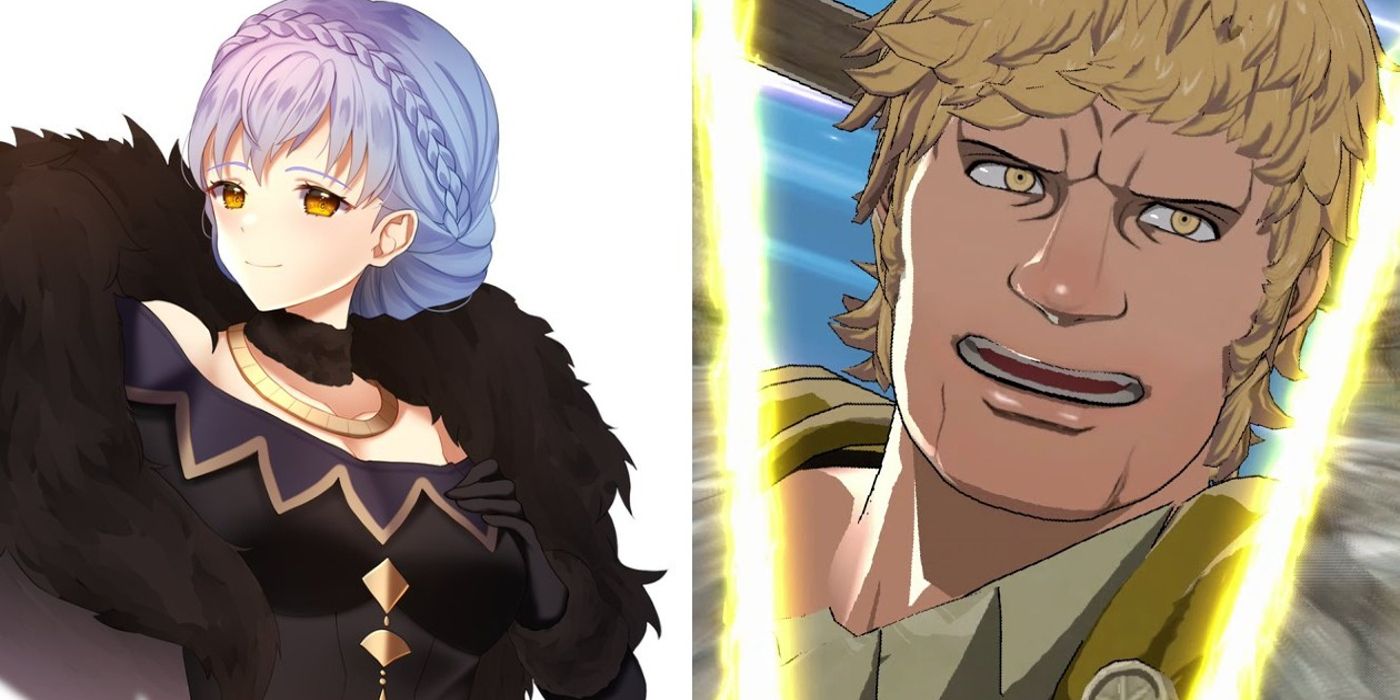 Split image of characters from Fire Emblem Three Houses