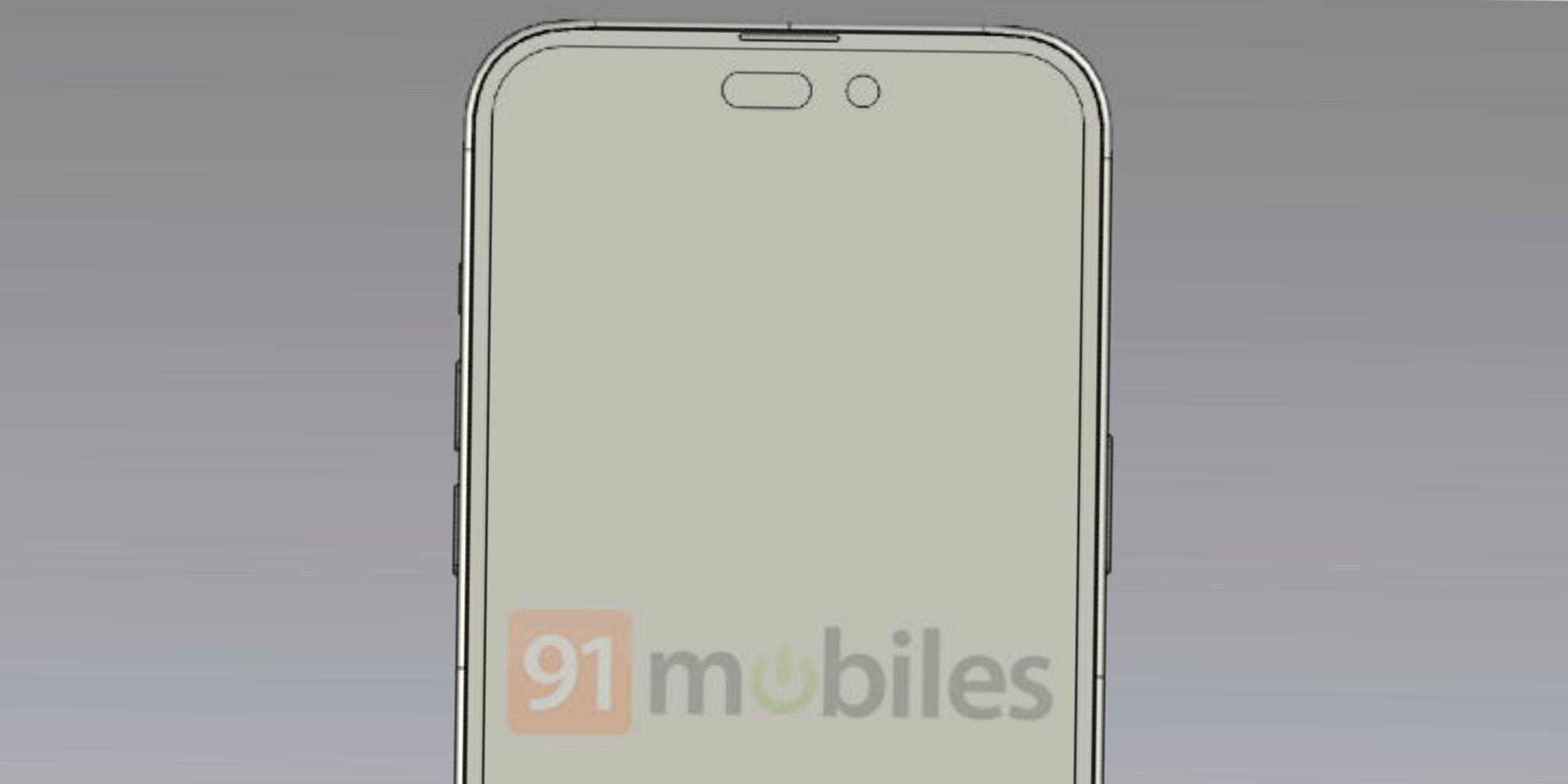CAD render of iPhone 14 Pro