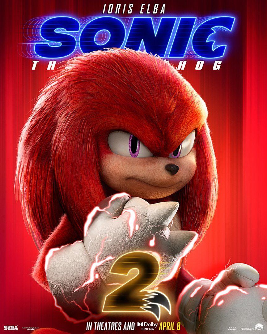 Idris Elba as Knuckles in Sonic the Hedgehog 2 Poster. 