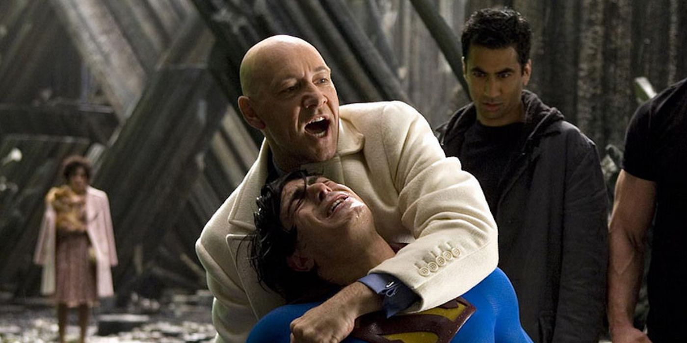 Kevin Spacey and Brandon Routh in Superman Returns