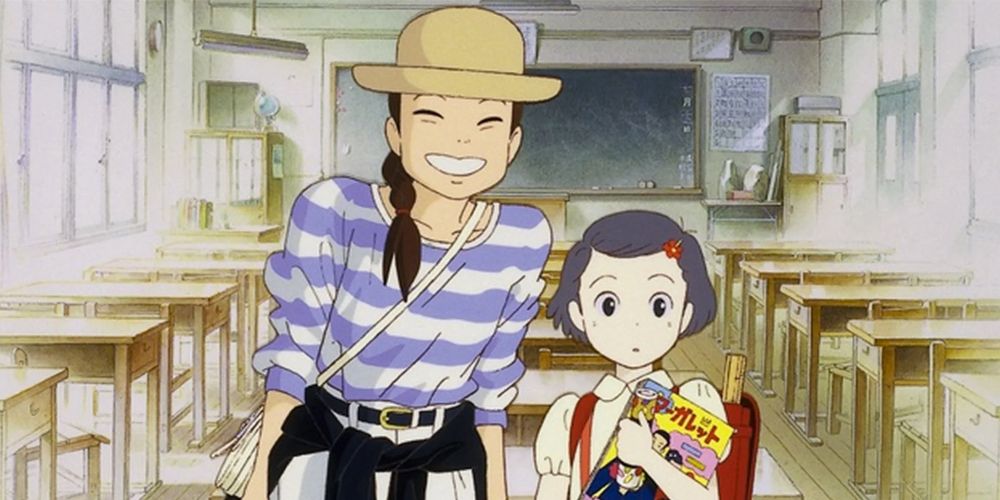Taeko poses with her younger self in Only Yesterday