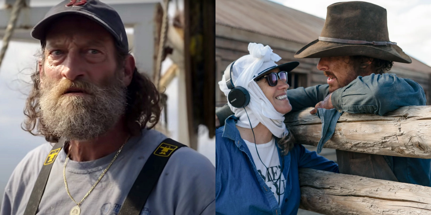 Split image showing Troy Kotsur and director Jane Campion