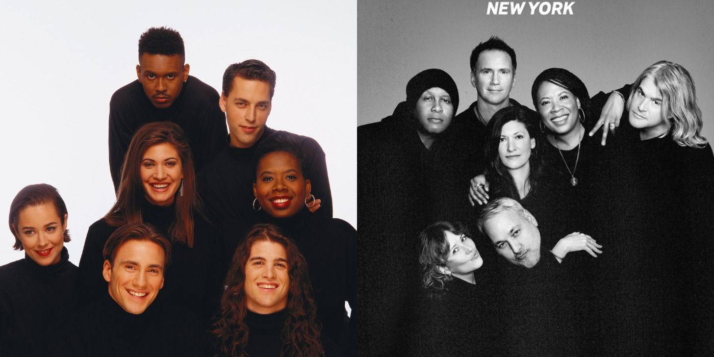 Split image of The Real World: New York cast then and now