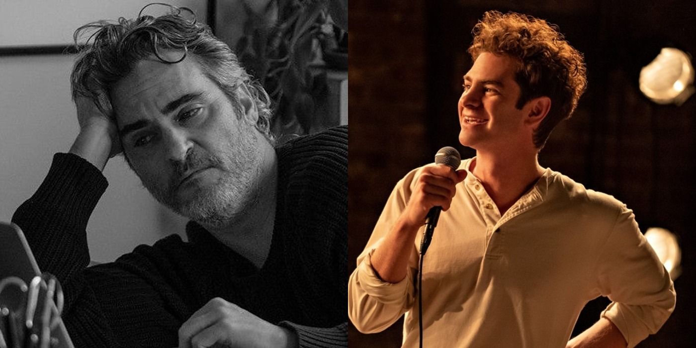 Split image of Joaquin Phoenix in C’mon C’mon and Andrew Garfield in Tick Tick Boom