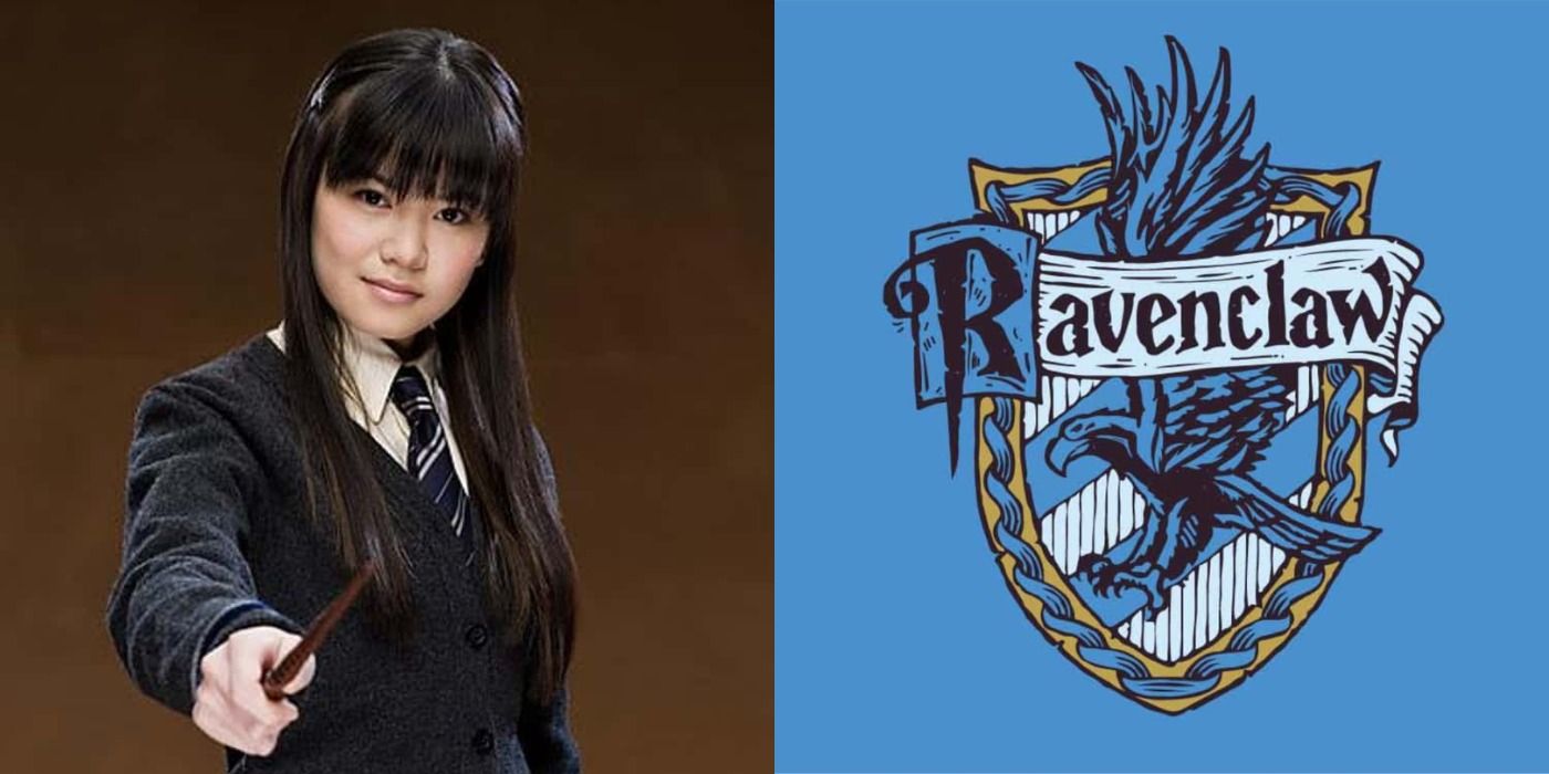 Split image of Cho Chang and the Ravenclaw Crest from Harry Potter
