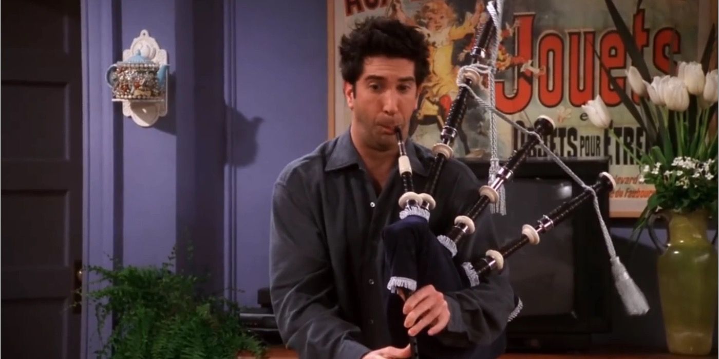 Ross tocando gaita de foles em Friends
