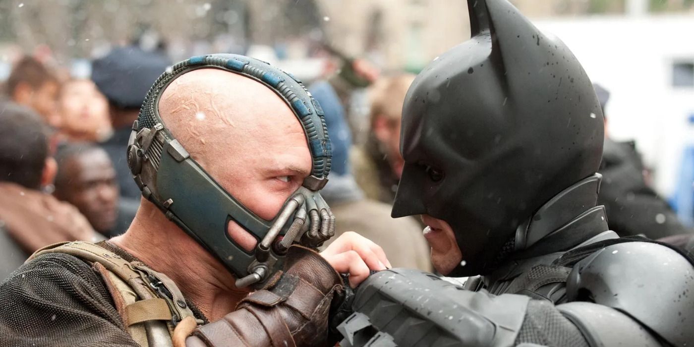 The Dark Knight Rises Batman Facing Off Against Bane