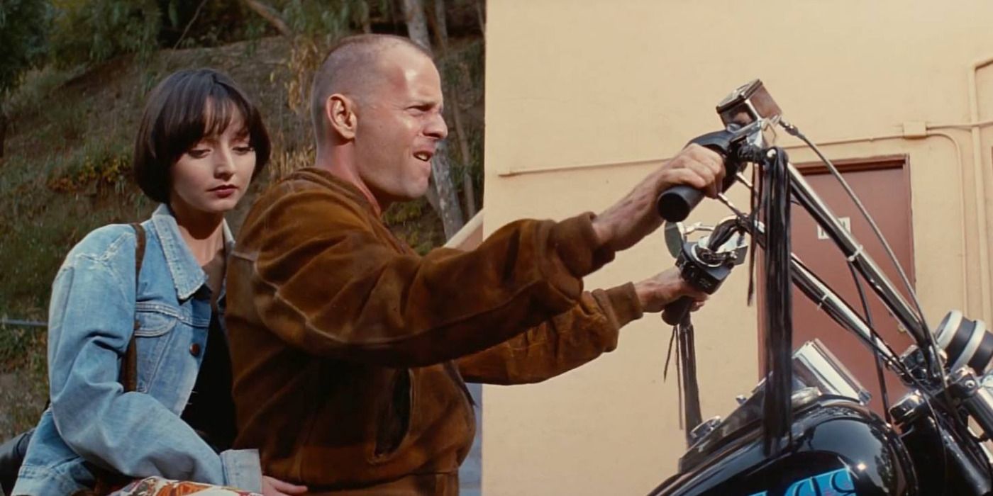 Pulp Fiction's Bruce Willis On A Motorcycle