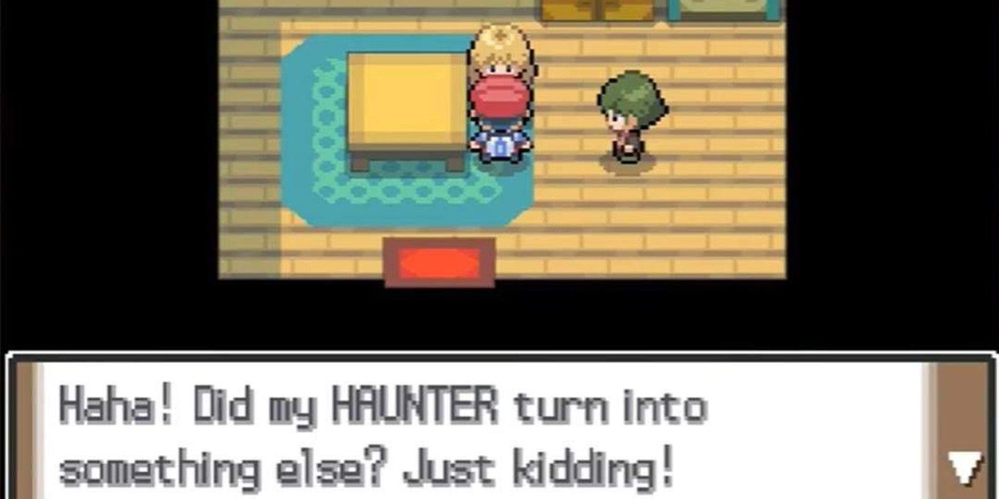 Mindy's Haunter won't evolve in a trade, and she finds it hilarious.