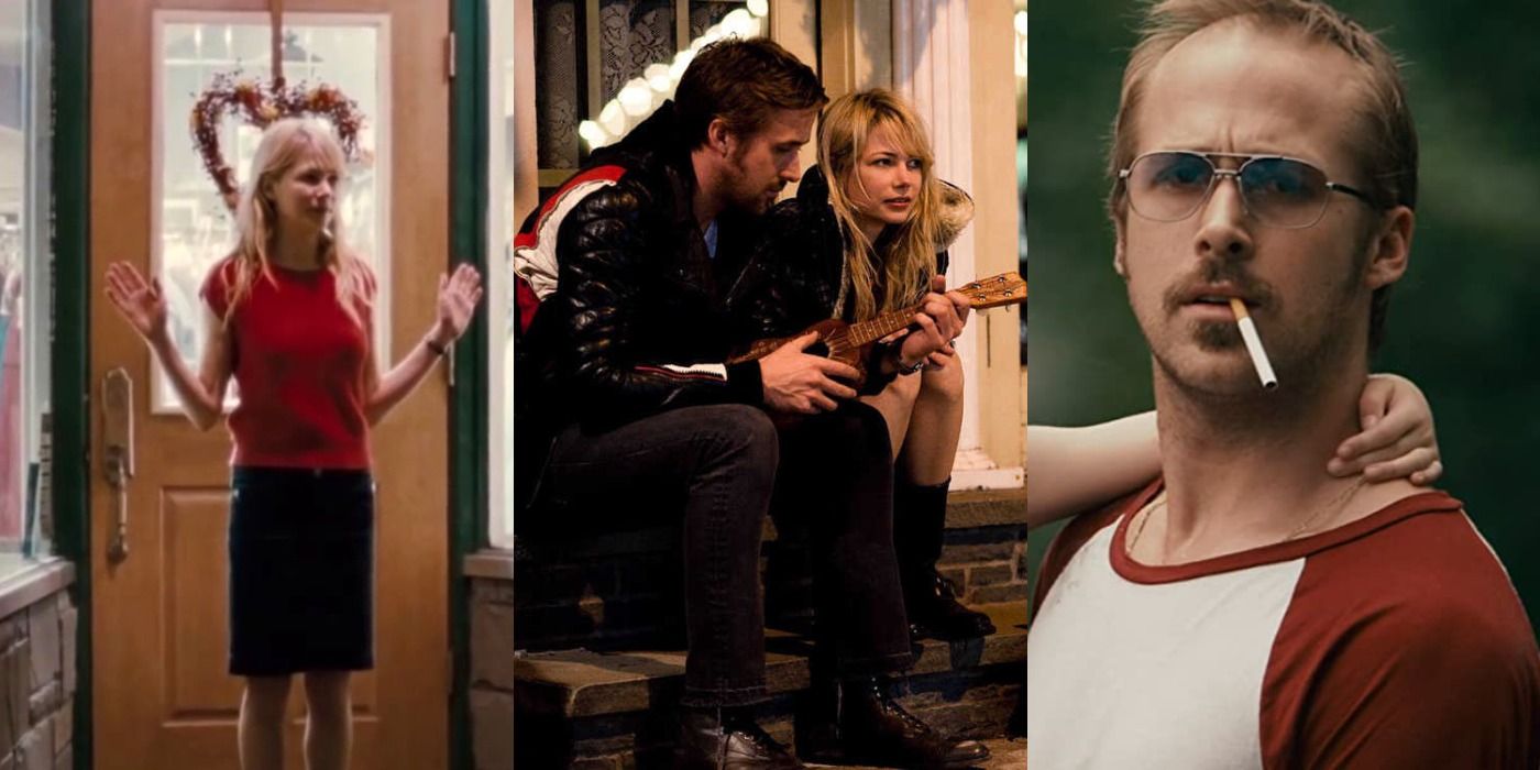 Collage of Ryan Gosling and Michelle Williams in Blue Valentine.