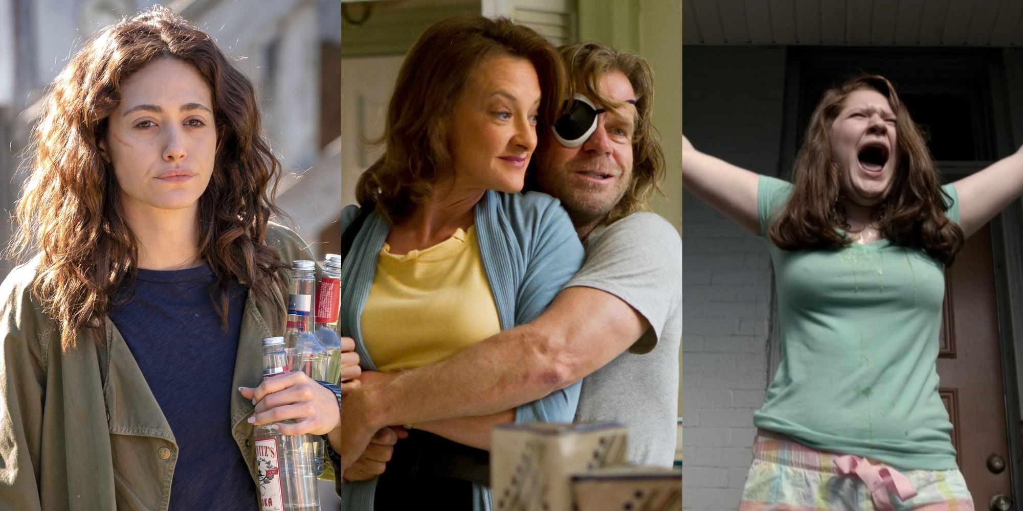 Split image of Fiona, Frank and Sheila, and Debbie in Shameless