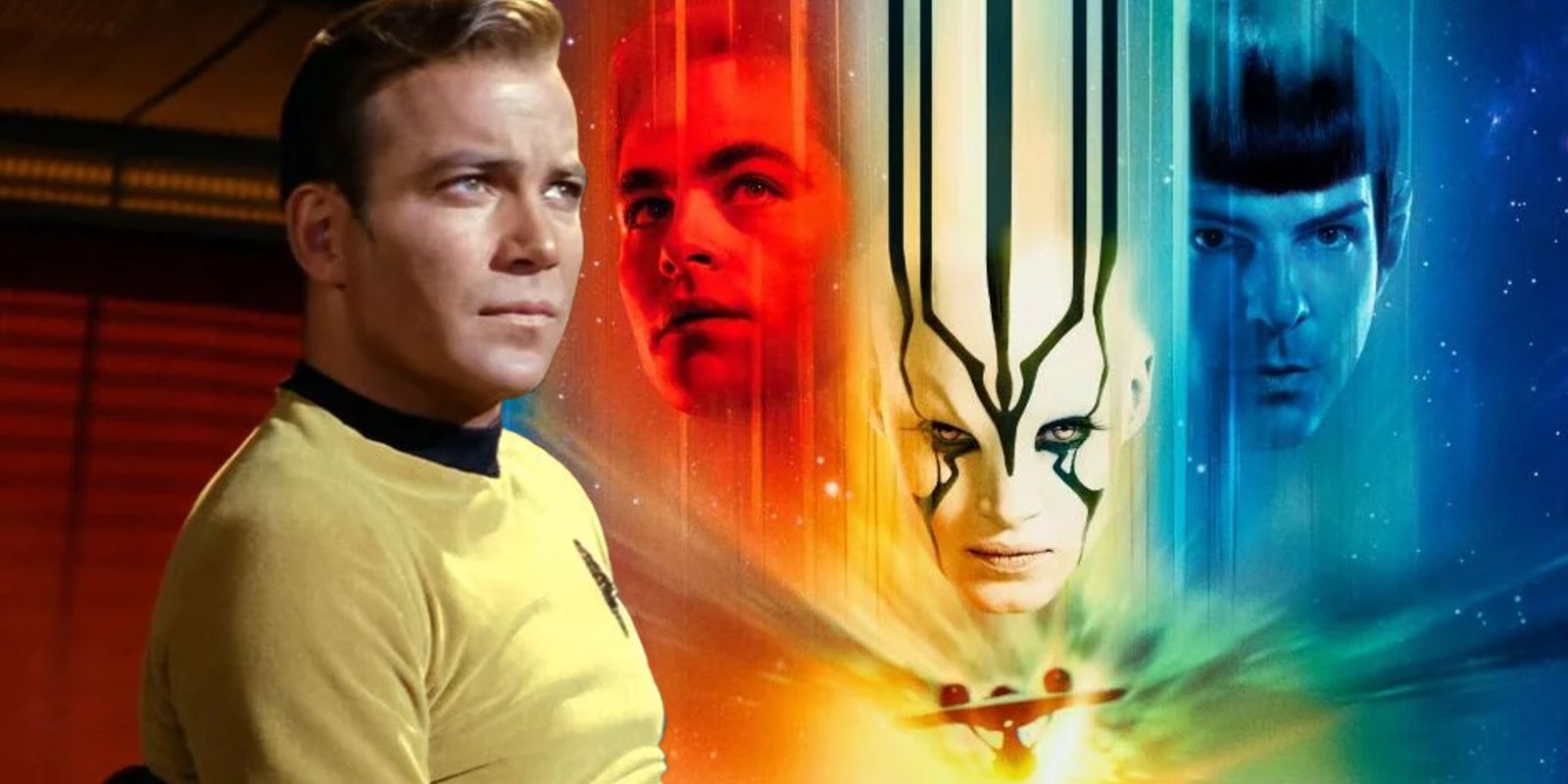 Blended image of William Shatner and Star Trek Beyond