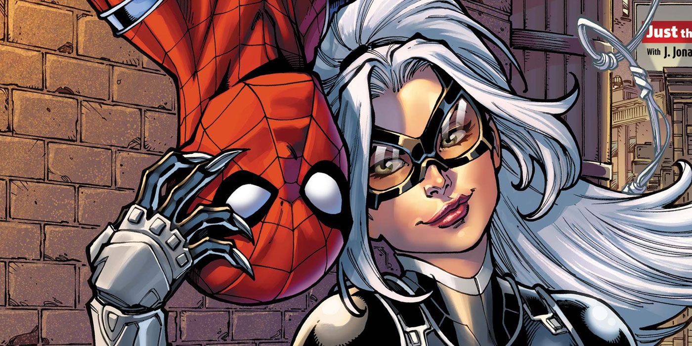 Comic cover artwork of Spider-Man and Black Cat