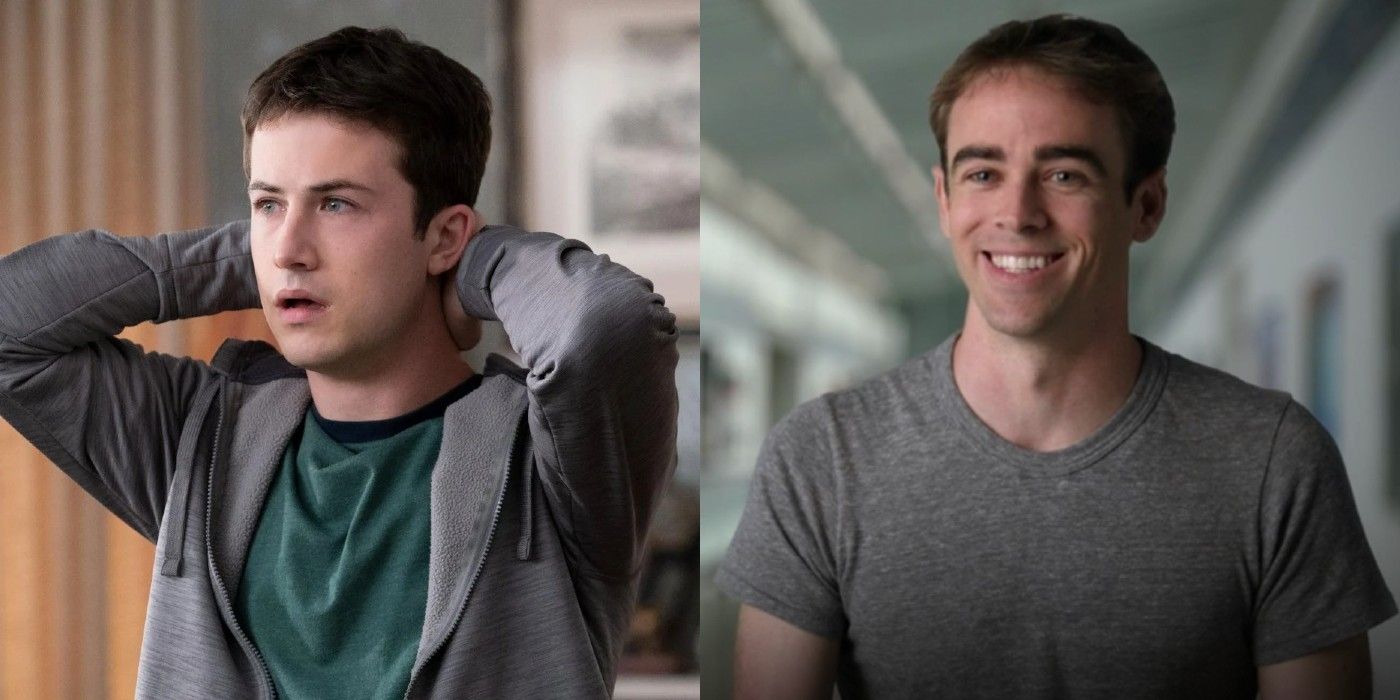 Split image of Dylan Minnette in The Dropout and Tyler Shultz