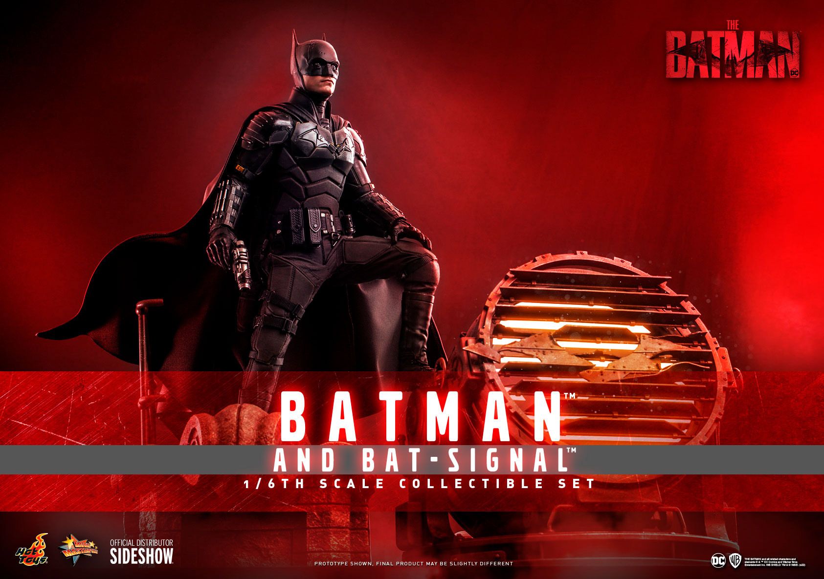 The Batman 2022 Hot Toys Deluxe Figure with Bat Signal