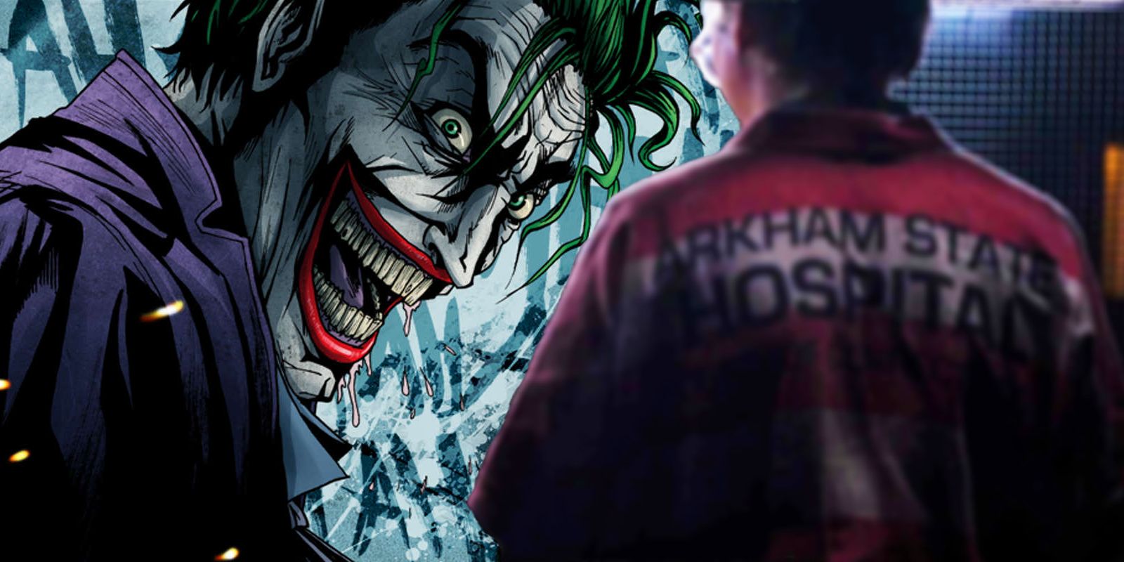 Blended image of The Joker and Paul Dano as the Riddler in The Batman