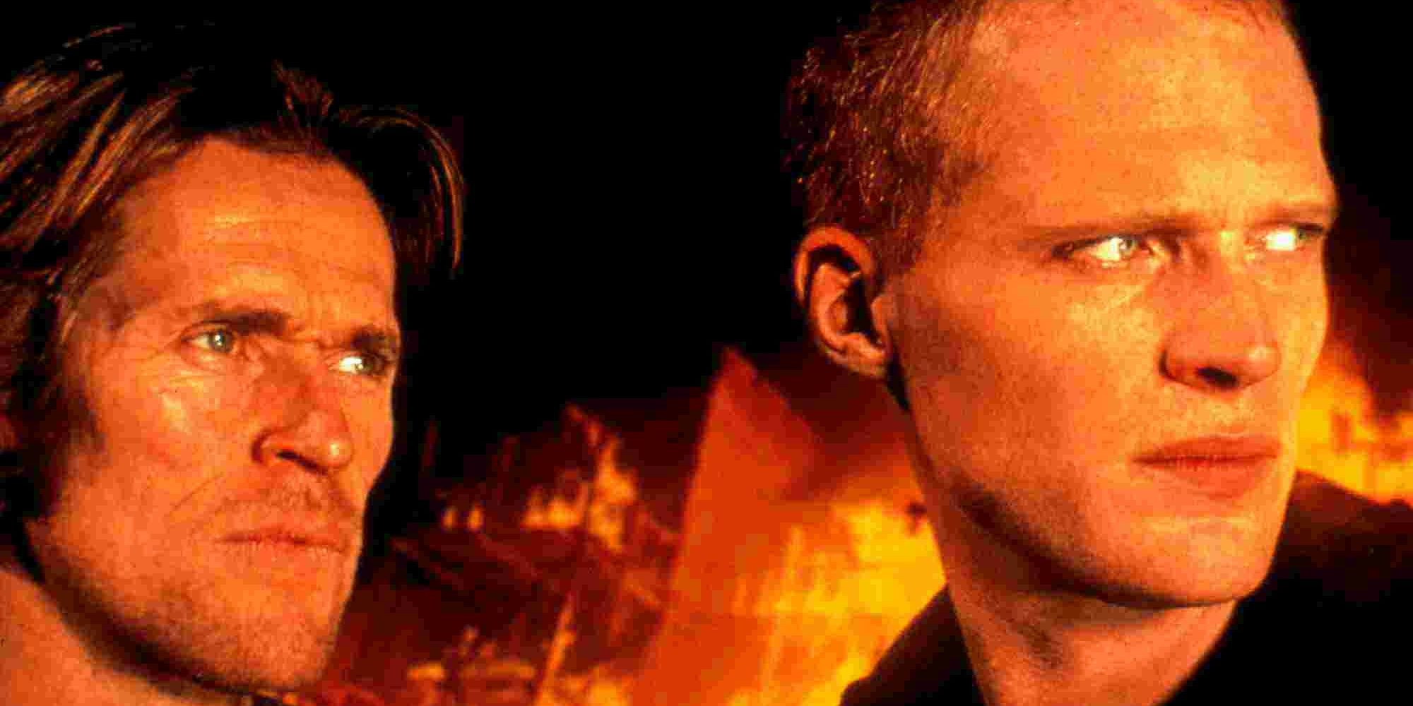 Willem Dafoe and Paul Bettany in The Reckoning.