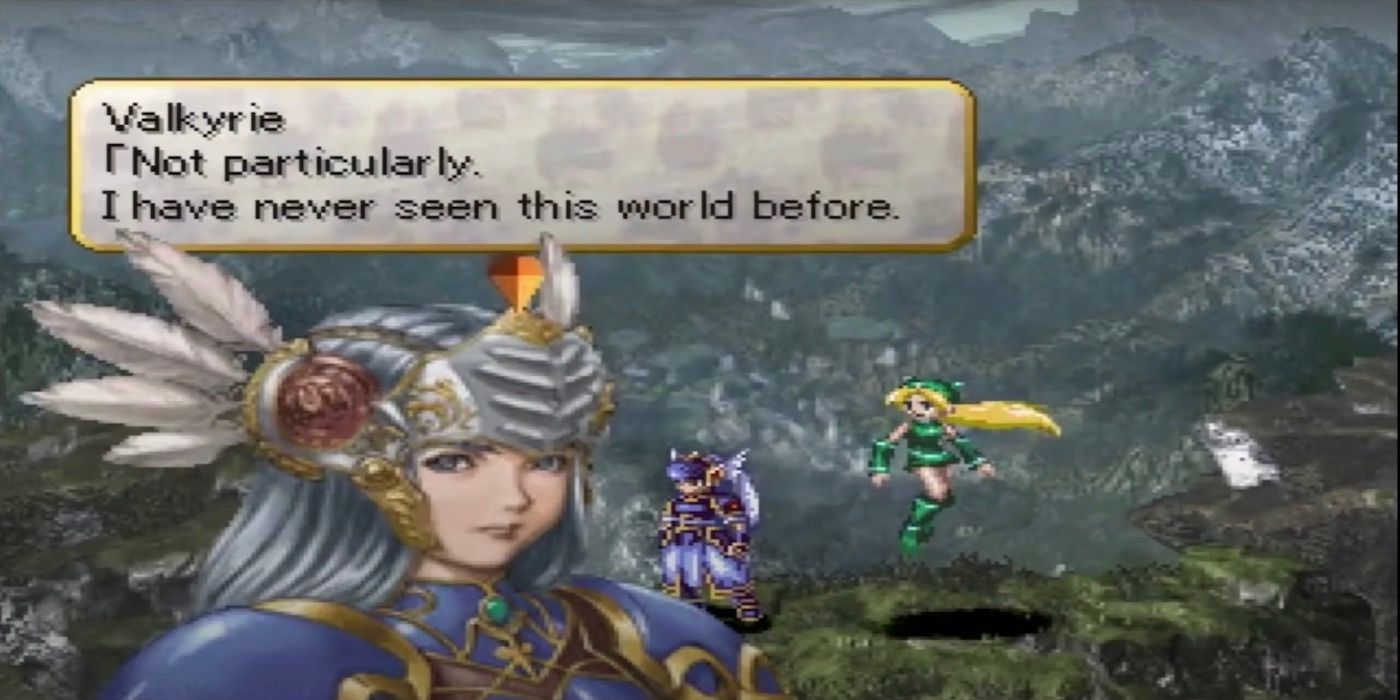 Lenneth Valkyrie and Freya talking towards the beginning of the first Valkyrie Profile game