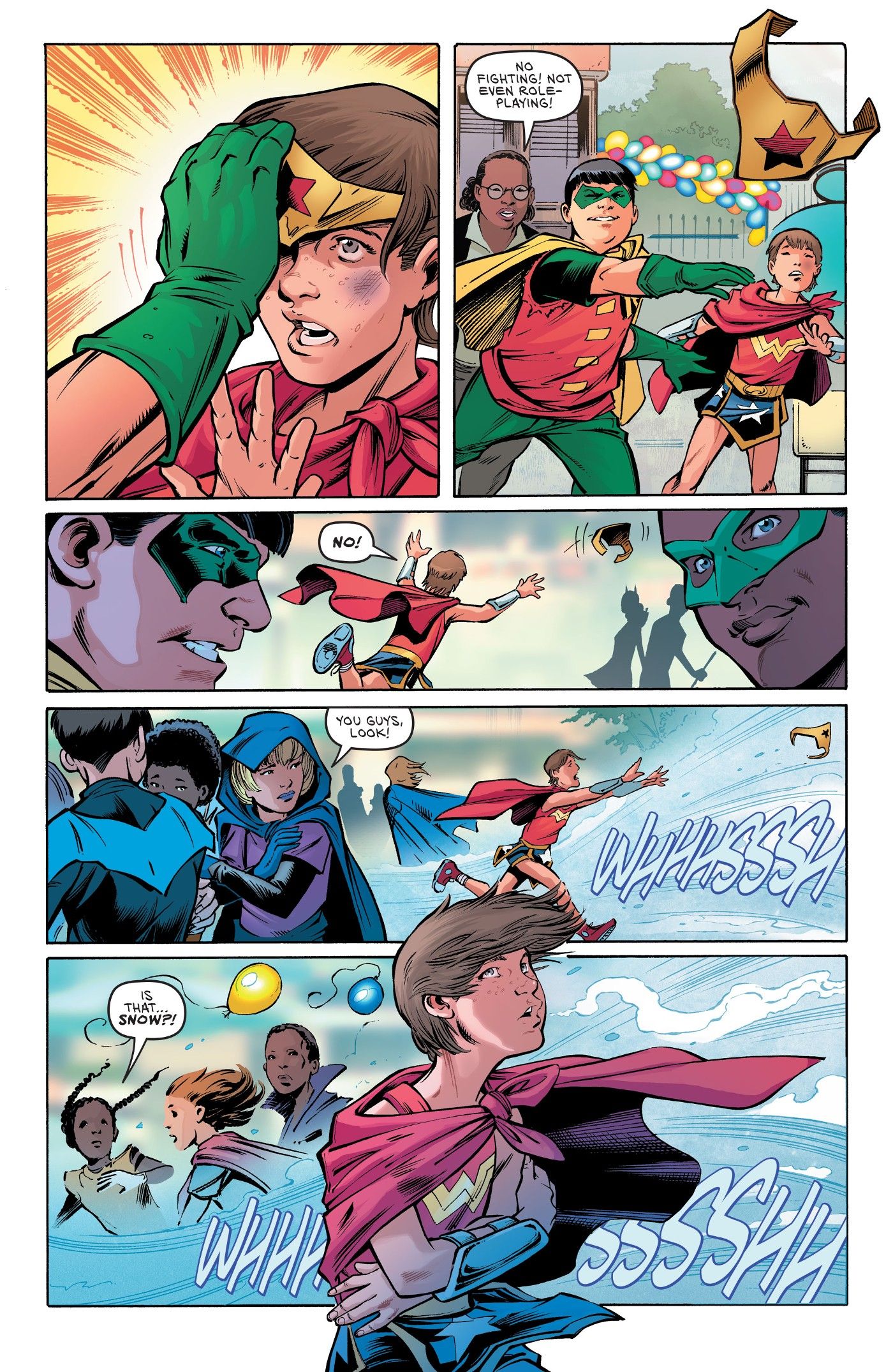 Blue Snowman creates gust of snow in Sensational Wonder Woman Special