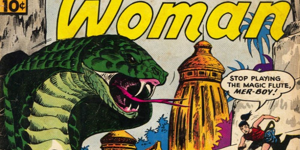 A snake attacks Wonder Girl in Wonder Woman 123