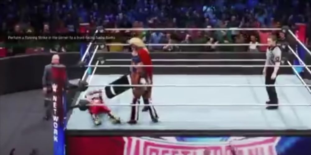 Sasha rolls nowhere in WWE 2K20 glitch