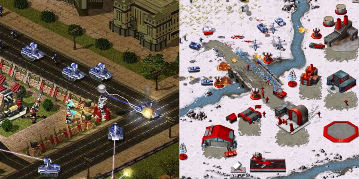 Split image of gameplay from Command & Conquer games