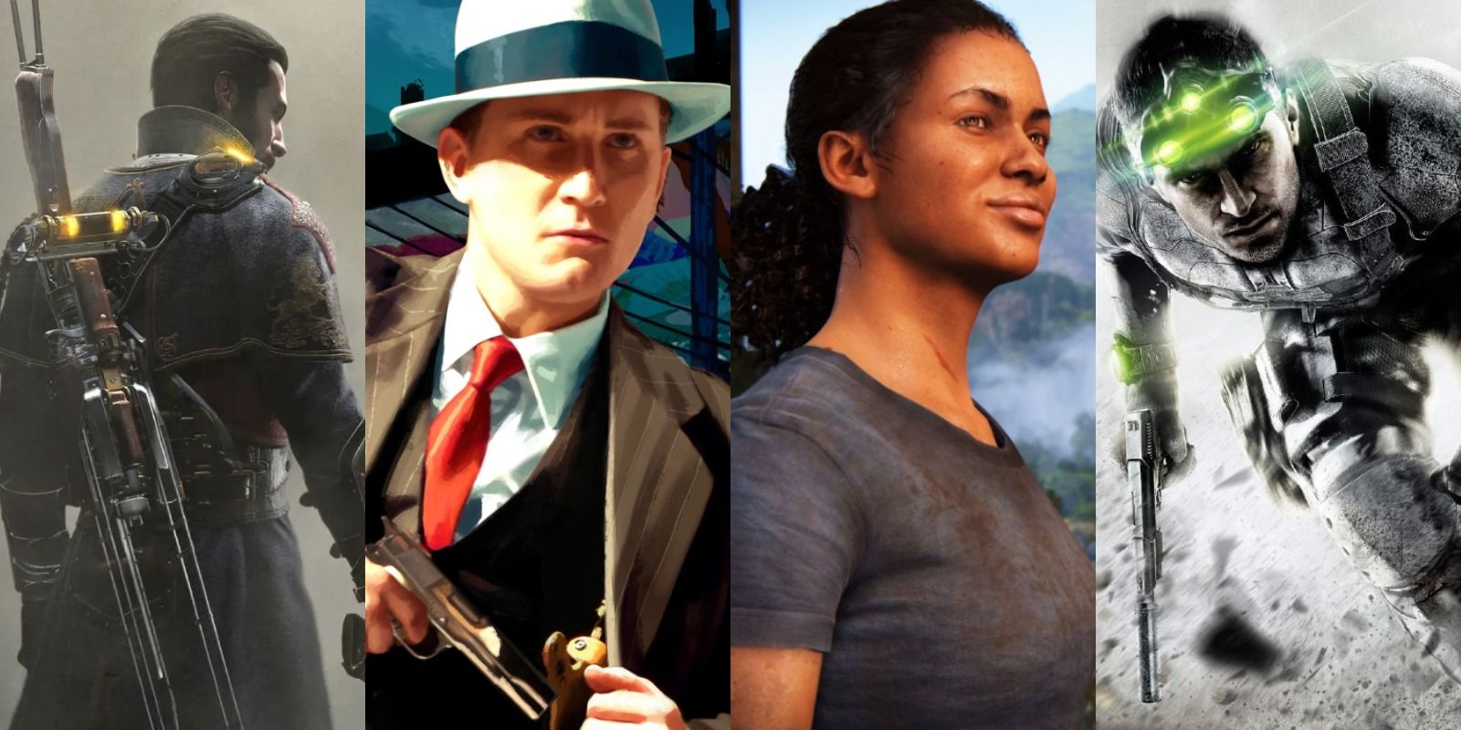 Split image of characters from 2010s video games