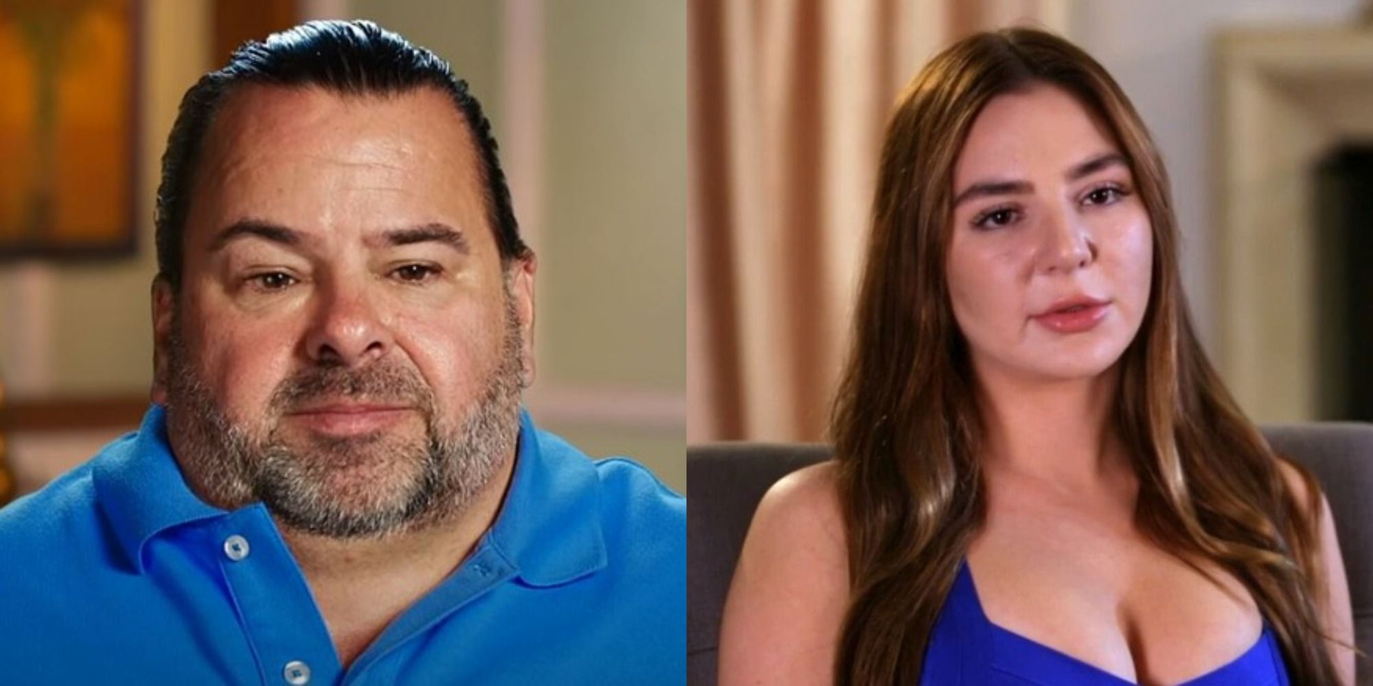 Split iamge showing Big Ed and Anfisa in 90 Day Fiancé.
