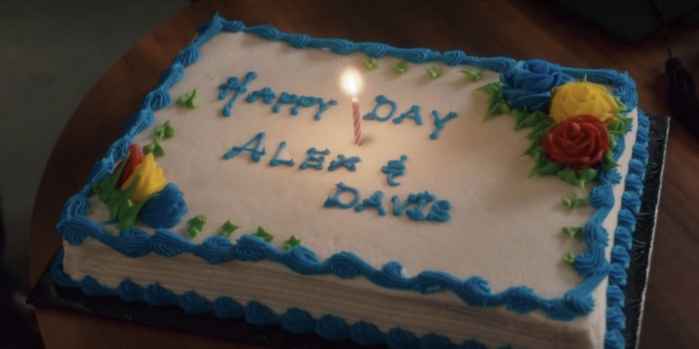 A photo of the cake for Alexis and David on Schitts Creek