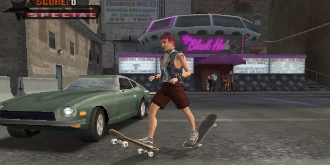 A skater using two boards in Tony Hawk's Underground