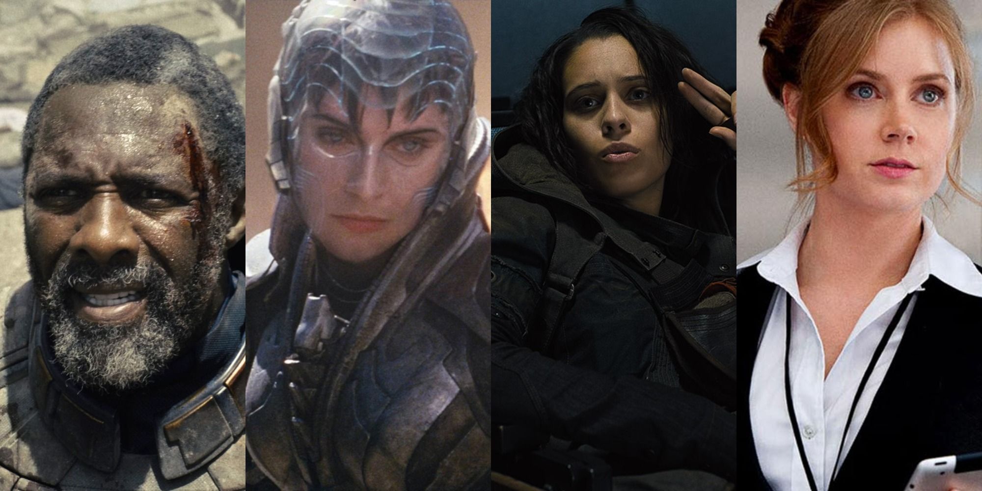 A split image of Bloodsport Ratcatcher Louis Lane and Faora