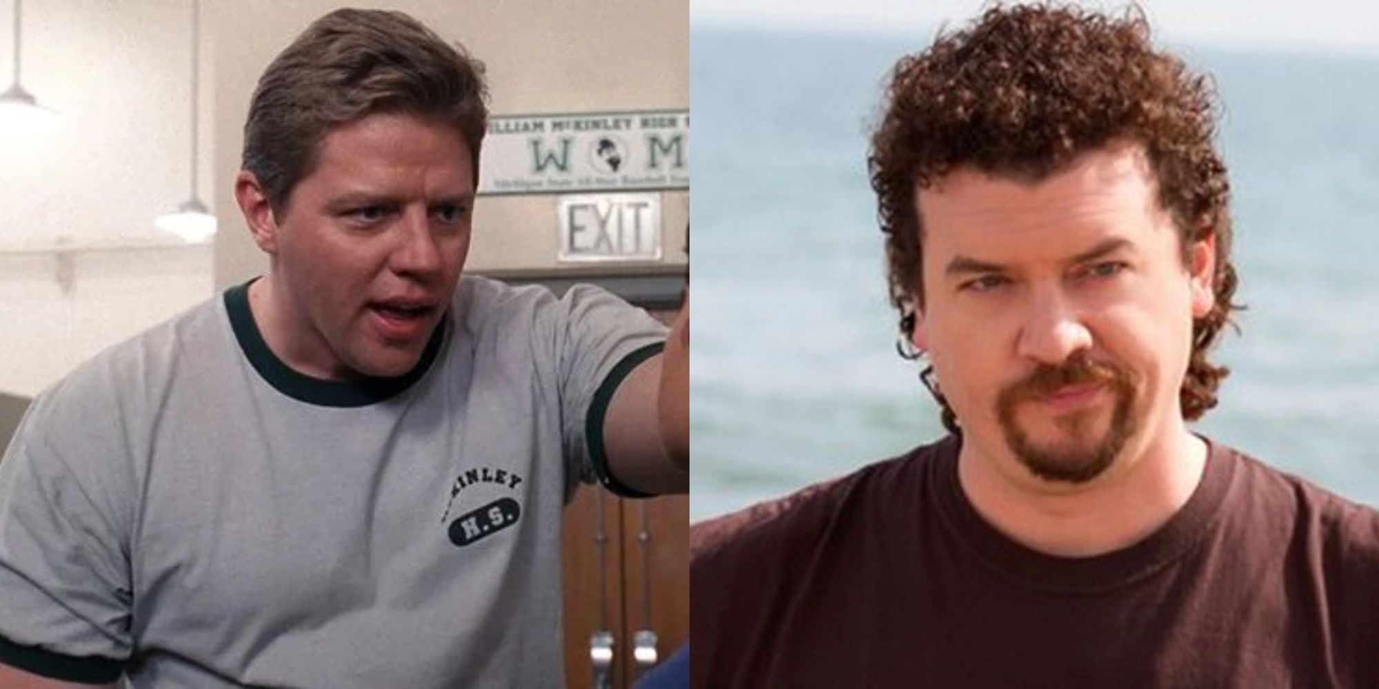 A split image of coach Ben Fredricks and Kenny Powers