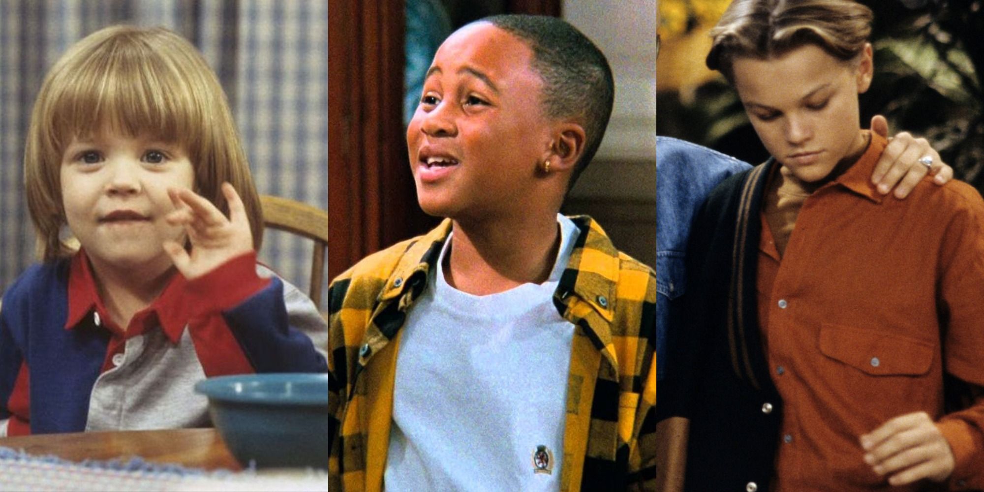 A split image of late addition child actors in major sitcoms